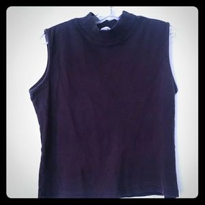 Sleeveless mock neck top